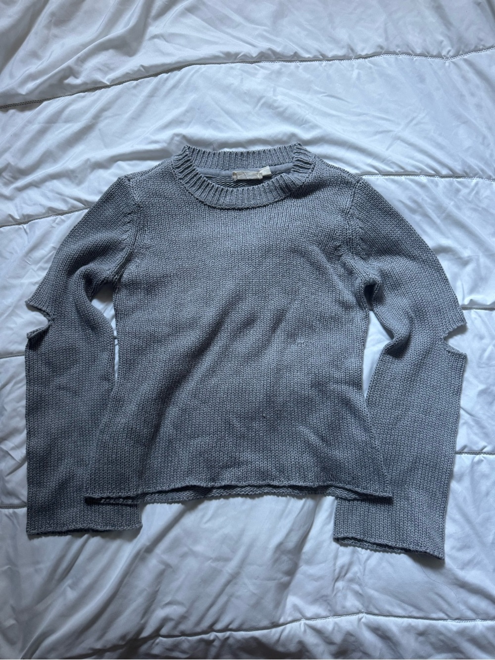 Classic Crewneck Women’s Sweater in Light Grey